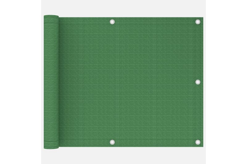 Balkongskjerm lysegrønn 75x600 cm HDPE - grønn - Balkongbeskyttelse