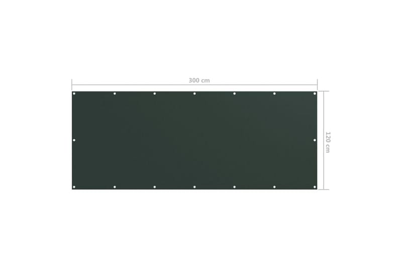 Balkongskjerm mørkegrønn 120x300 cm oxfordstoff - Grønn - Hagemøbler - Balkong - Sikkerhet & vindbeskyttelse balkong - Balkongbeskyttelse