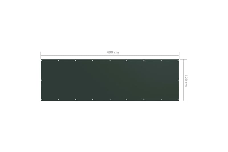 Balkongskjerm mørkegrønn 120x400 cm oxfordstoff - Grønn - Hagemøbler - Balkong - Sikkerhet & vindbeskyttelse balkong - Balkongbeskyttelse