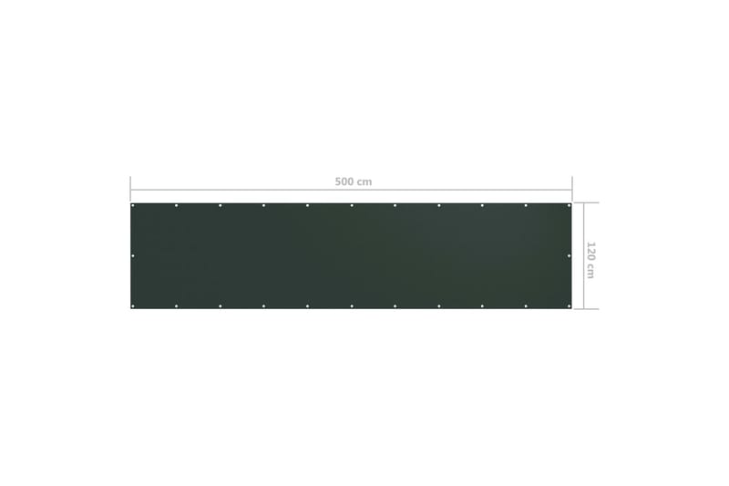 Balkongskjerm mørkegrønn 120x500 cm oxfordstoff - Grønn - Balkongbeskyttelse