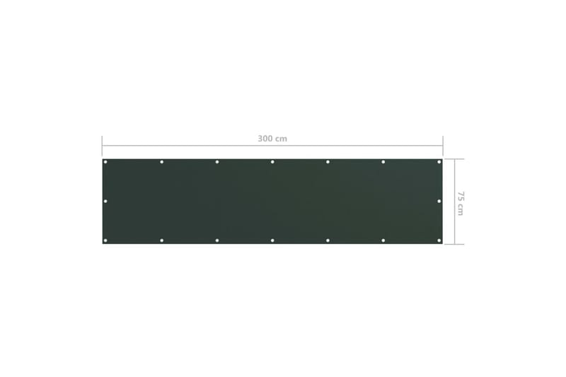 Balkongskjerm mørkegrønn 75x300 cm oxfordstoff - Grønn - Balkongbeskyttelse