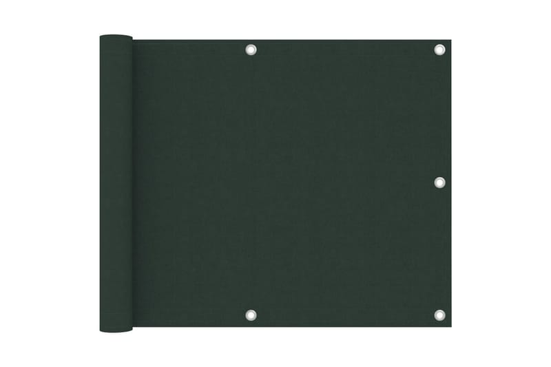 Balkongskjerm mørkegrønn 75x400 cm oxfordstoff - Grønn - Balkongbeskyttelse