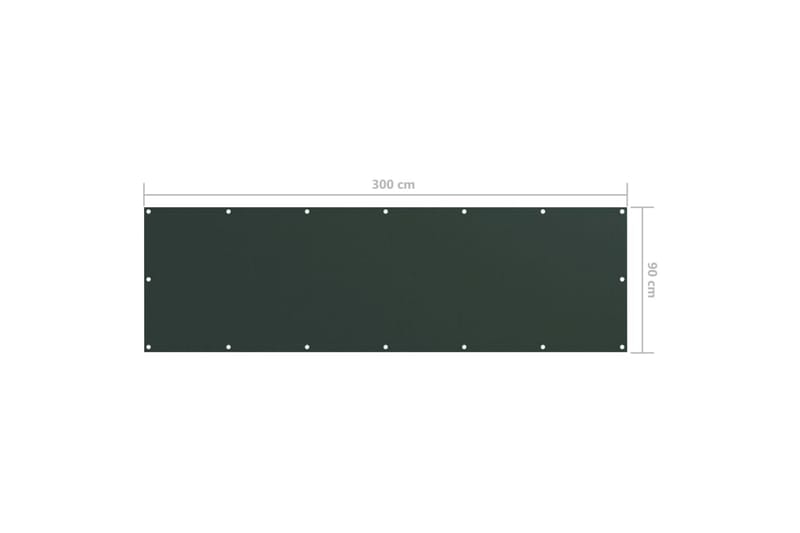 Balkongskjerm mørkegrønn 90x300 cm oxfordstoff - Grønn - Hagemøbler - Balkong - Sikkerhet & vindbeskyttelse balkong - Balkongbeskyttelse