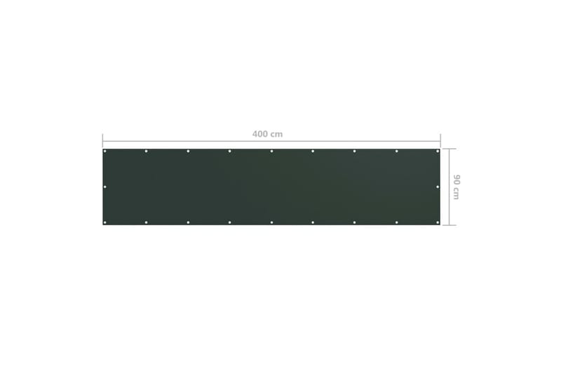 Balkongskjerm mørkegrønn 90x400 cm oxfordstoff - Grønn - Hagemøbler - Balkong - Sikkerhet & vindbeskyttelse balkong - Balkongbeskyttelse