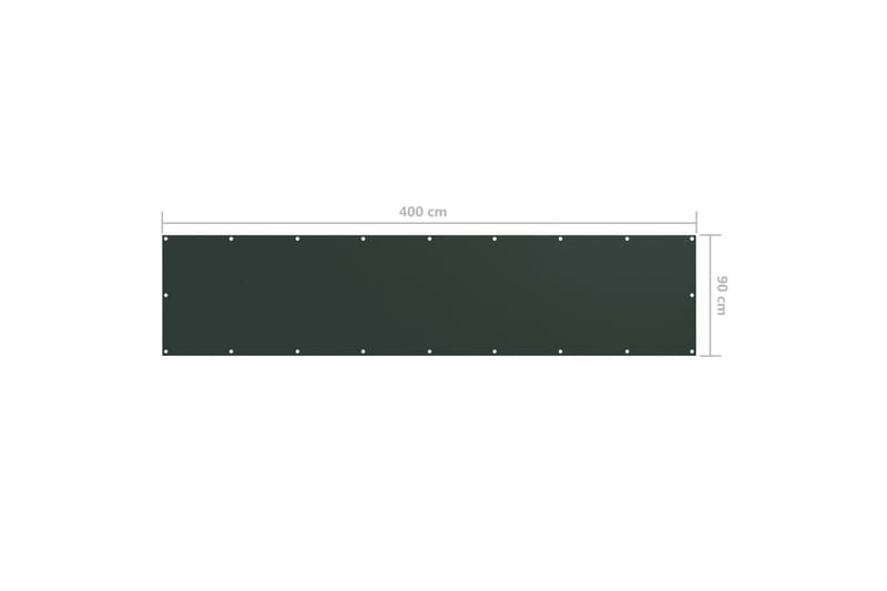 Balkongskjerm mørkegrønn 90x400 cm oxfordstoff - Grønn - Balkongbeskyttelse