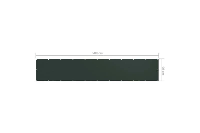 Balkongskjerm mørkegrønn 90x500 cm oxfordstoff - Grønn - Hagemøbler - Balkong - Sikkerhet & vindbeskyttelse balkong - Balkongbeskyttelse