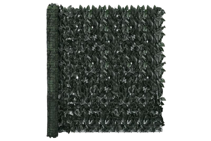 Balkongskjerm med mørkegrønne blader 300x150 cm - grønn - Hagemøbler - Balkong - Sikkerhet & vindbeskyttelse balkong - Balkongbeskyttelse