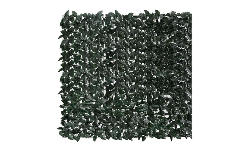 Balkongskjerm med mørkegrønne blader 300x150 cm - grønn - Balkongbeskyttelse