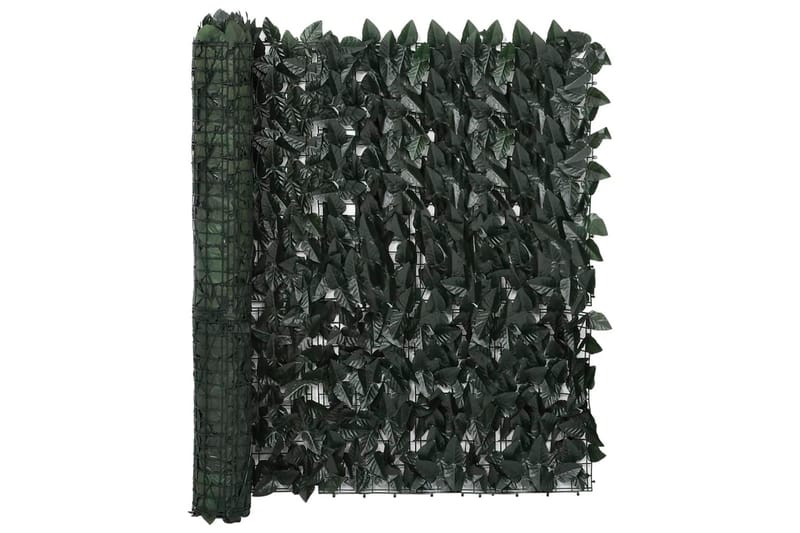 Balkongskjerm med mørkegrønne blader 500x100 cm - grønn - Hagemøbler - Balkong - Sikkerhet & vindbeskyttelse balkong - Balkongbeskyttelse