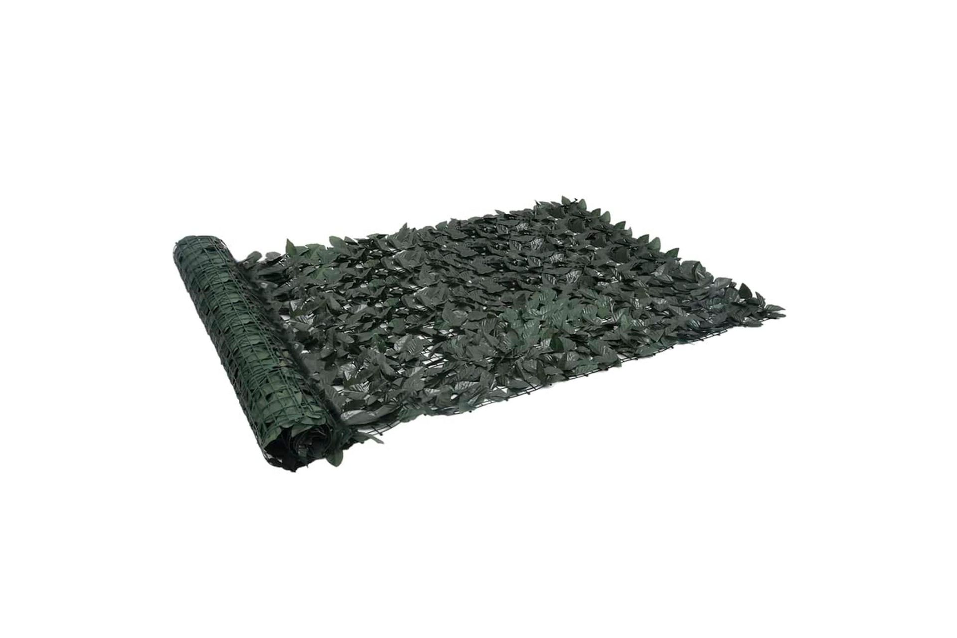 Balkongskjerm med mørkegrønne blader 600x150 cm - grønn - Hagemøbler - Balkong - Sikkerhet & vindbeskyttelse balkong - Balkongbeskyttelse