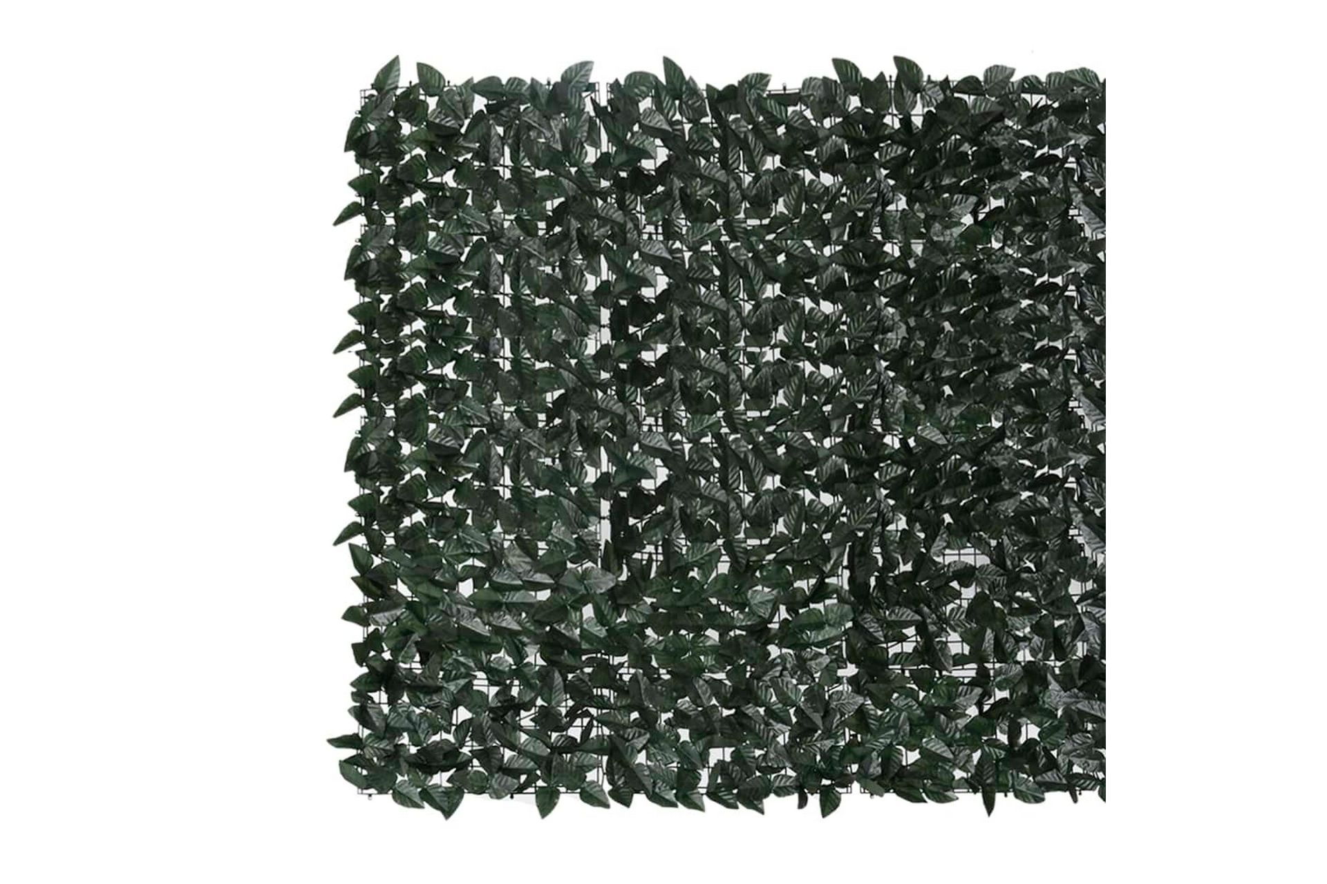Balkongskjerm med mørkegrønne blader 600x150 cm - grønn - Hagemøbler - Balkong - Sikkerhet & vindbeskyttelse balkong - Balkongbeskyttelse