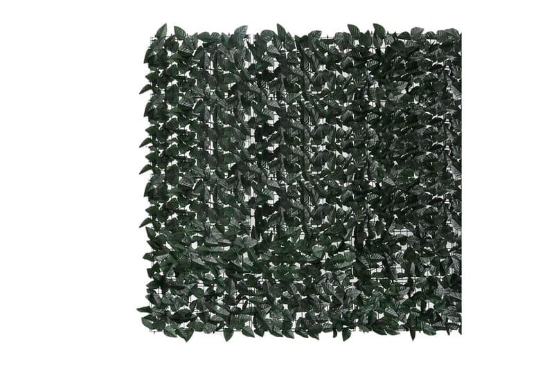 Balkongskjerm med mørkegrønne blader 600x150 cm - grønn - Hagemøbler - Balkong - Sikkerhet & vindbeskyttelse balkong - Balkongbeskyttelse