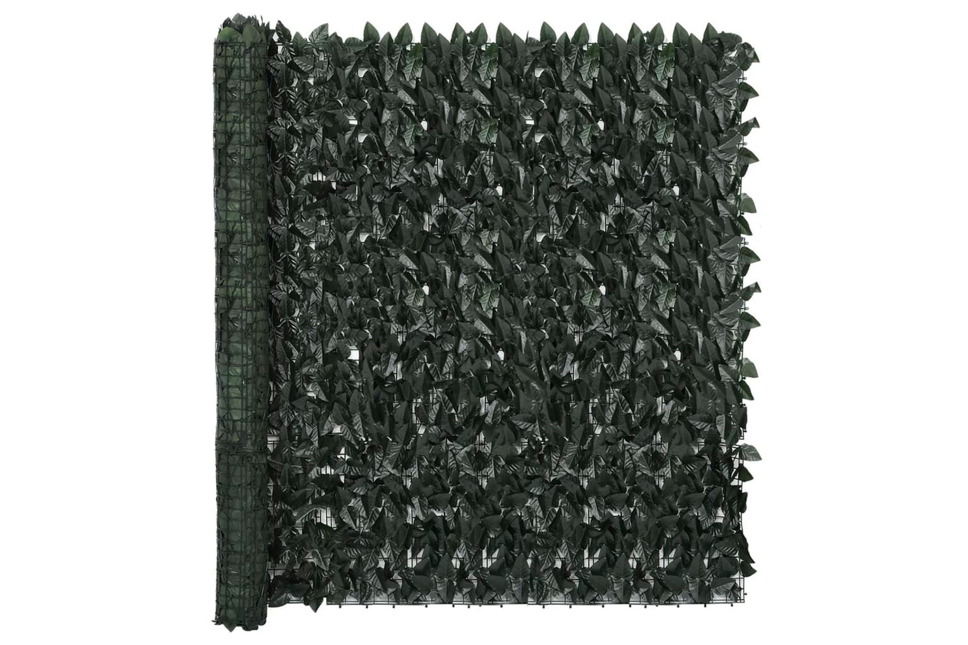 Balkongskjerm med mørkegrønne blader 600x150 cm - grønn - Hagemøbler - Balkong - Sikkerhet & vindbeskyttelse balkong - Balkongbeskyttelse