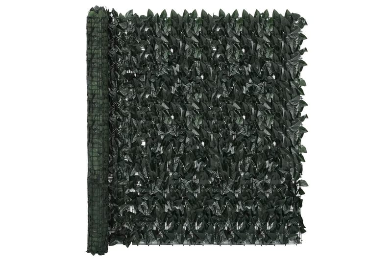 Balkongskjerm med mørkegrønne blader 600x150 cm - grønn - Hagemøbler - Balkong - Sikkerhet & vindbeskyttelse balkong - Balkongbeskyttelse