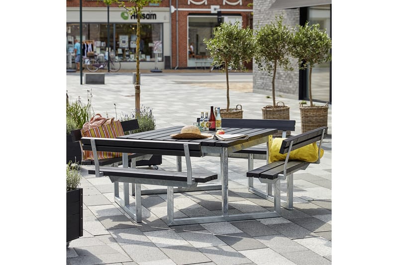 PLUS Twist Benkesett med 4 Ryggstøtter 227 cm - Hagemøbler - Hagebord - Piknikbord