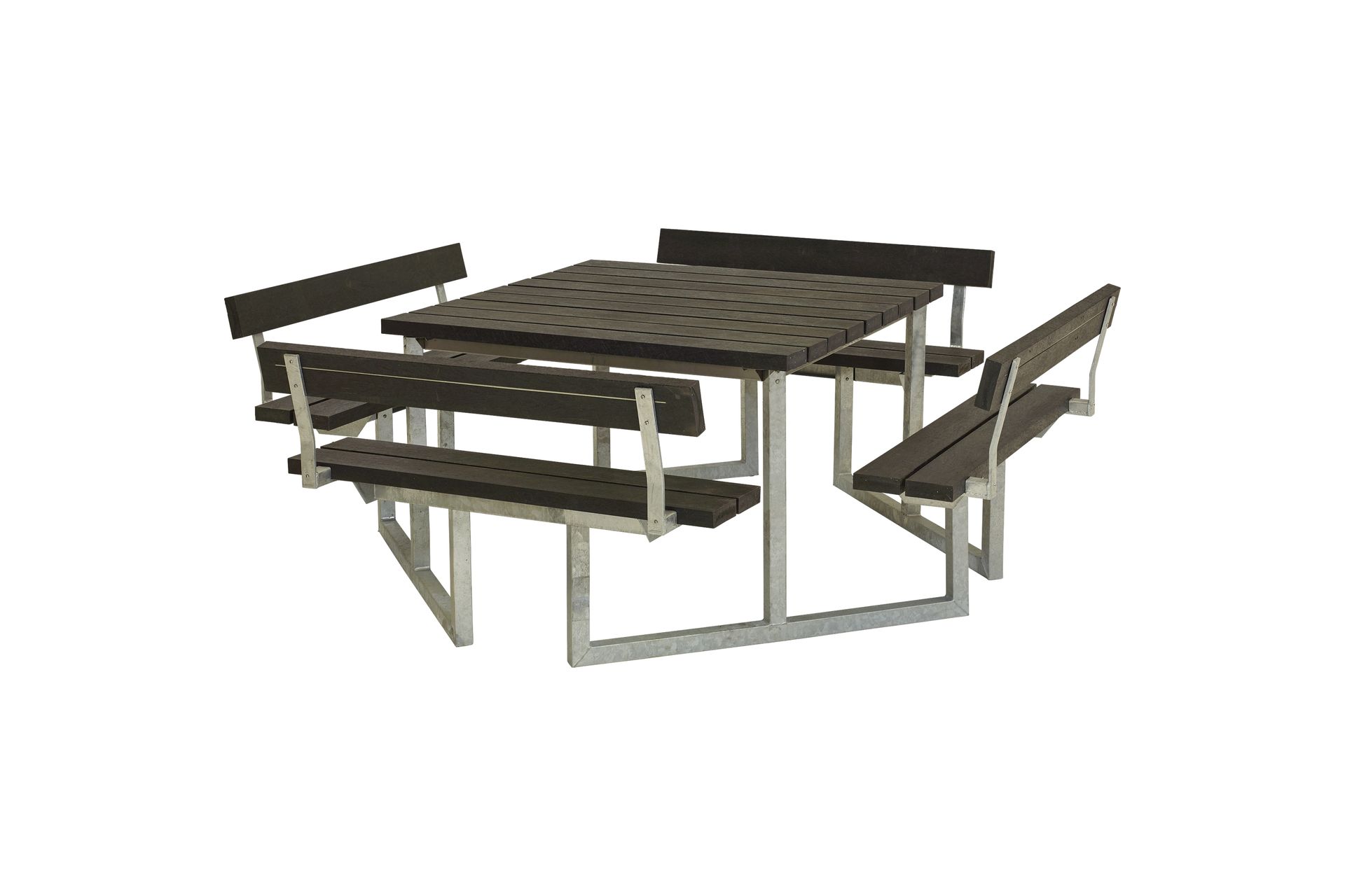 PLUS Twist Benkesett med 4 Ryggstøtter 227 cm - Hagemøbler - Hagebord - Piknikbord