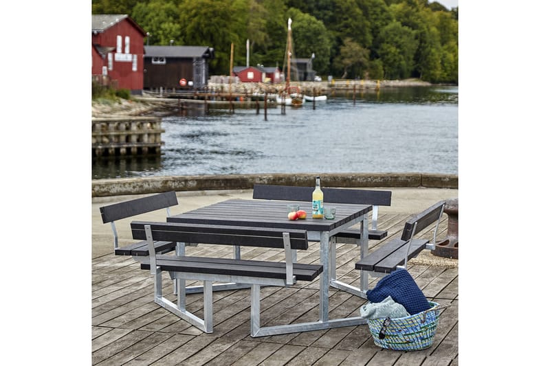 PLUS Twist Benkesett med 4 Ryggstøtter 227 cm - Hagemøbler - Hagebord - Piknikbord