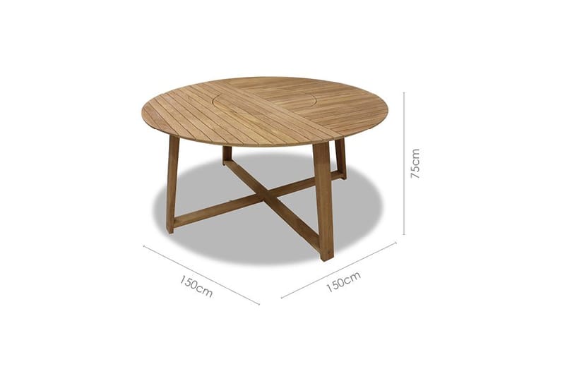 Agate Utebord Rund Ø 150 cm - Tre - Hagemøbler - Hagebord - Spisebord ute