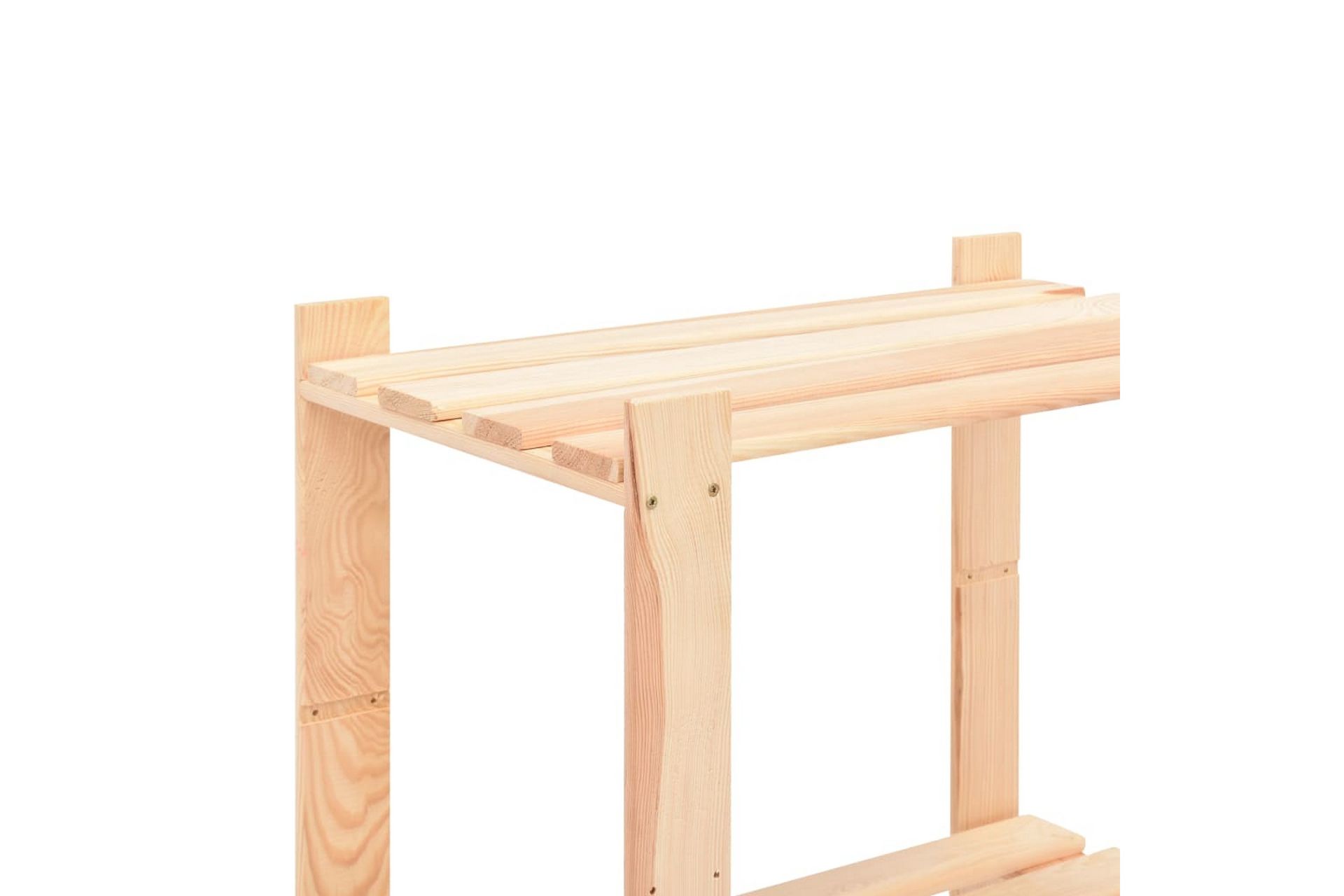 Oppbevaringshylle 3 etasjer 60x38x90 cm heltre furu 150 kg - Beige - Hagemøbler - Hagebord - Avlastningsbord & brettbord