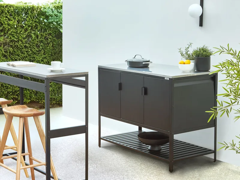 Barbord for utendørsbruk Maenza Stål - svart/sølv - Hagemøbler - Hagebord - Barbord