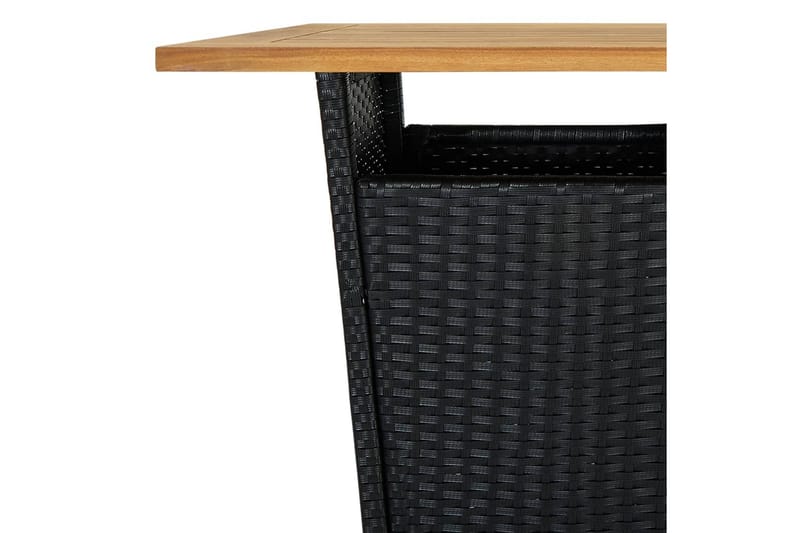 Barbord svart 60x60x110 cm polyrotting og heltre akasie - Svart - Barbord