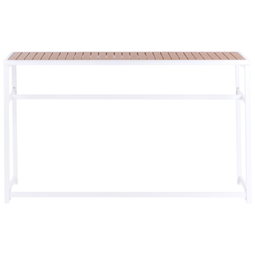 Barbord til utendørs bruk Avetrana 50x150 cm - Hvit/Brun - Hagemøbler - Hagebord - Barbord