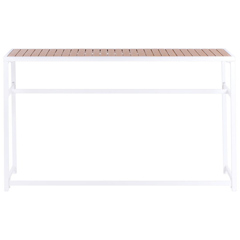 Barbord til utendørs bruk Avetrana 50x150 cm - Hvit/Brun - Hagemøbler - Hagebord - Barbord
