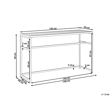 Barbord til utendørs bruk Avetrana 50x150 cm - Hvit/Brun - Hagemøbler - Hagebord - Barbord