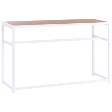 Barbord til utendørs bruk Avetrana 50x150 cm - Hvit/Brun - Hagemøbler - Hagebord - Barbord
