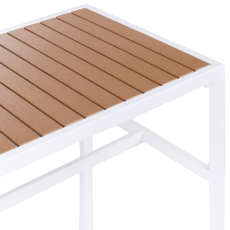 Barbord utendørs Avetrana 50x150 cm - Hvit/Brun - Hagemøbler - Hagebord - Barbord