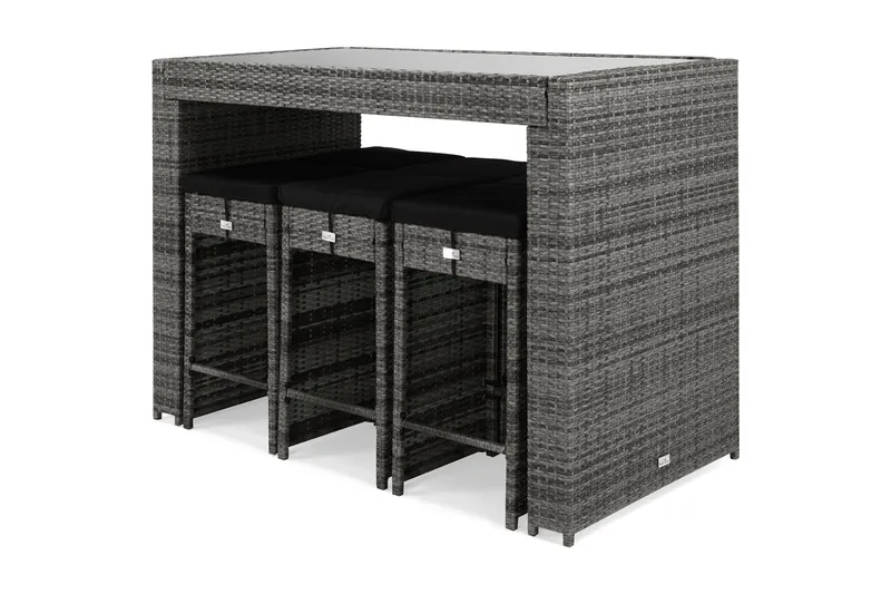 Bahamas Barsett med 6 Barstoler, Grå