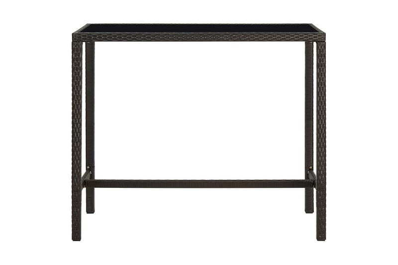 Hagebarbord brun 130x60x110 cm polyrotting og glass - Brun - Hagemøbler - Hagebord - Barbord