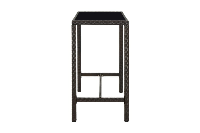 Hagebarbord brun 130x60x110 cm polyrotting og glass - Brun - Hagemøbler - Hagebord - Barbord