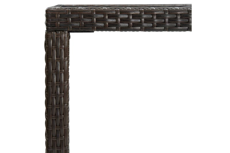 Hagebarbord brun 130x60x110 cm polyrotting og glass - Brun - Hagemøbler - Hagebord - Barbord