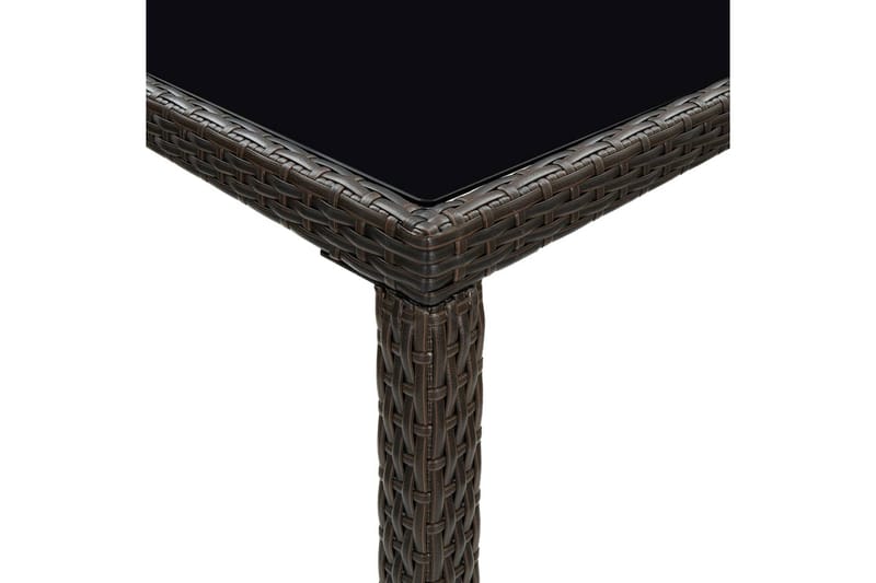 Hagebarbord brun 130x60x110 cm polyrotting og glass - Brun - Hagemøbler - Hagebord - Barbord
