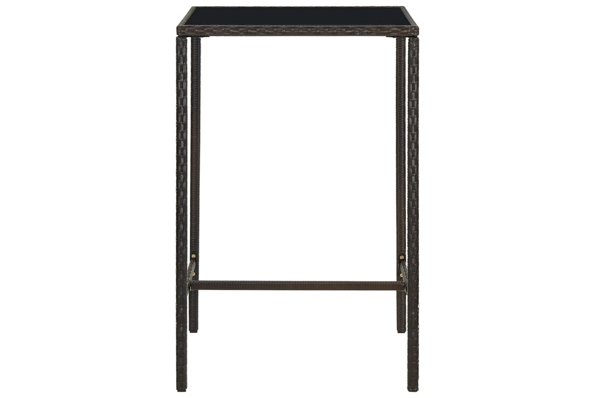 Hagebarbord brun 70x70x110 cm polyrotting og glass - Brun - Hagemøbler - Hagebord - Barbord