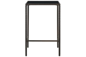 Hagebarbord brun 70x70x110 cm polyrotting og glass - Brun - Hagemøbler - Hagebord - Barbord