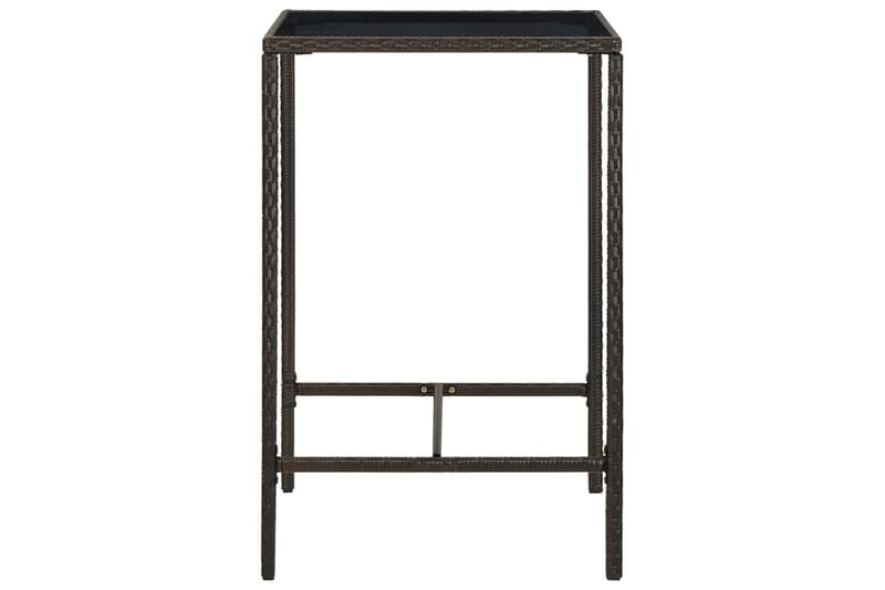 Hagebarbord brun 70x70x110 cm polyrotting og glass - Brun - Hagemøbler - Hagebord - Barbord