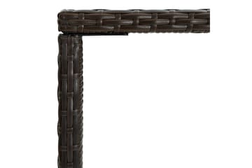 Hagebarbord brun 70x70x110 cm polyrotting og glass - Brun - Hagemøbler - Hagebord - Barbord