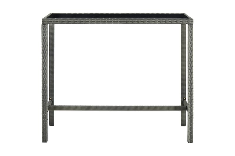 Hagebarbord grå 130x60x110 cm polyrotting og glass - Grå - Barbord