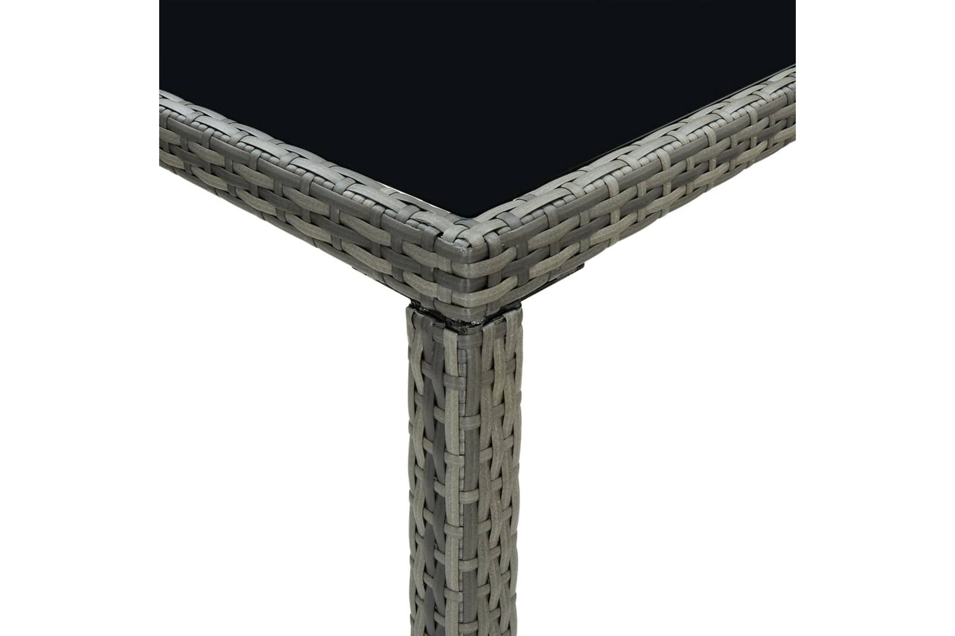 Hagebarbord grå 130x60x110 cm polyrotting og glass - Grå - Hagemøbler - Hagebord - Barbord
