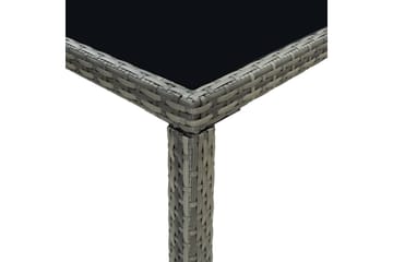 Hagebarbord grå 130x60x110 cm polyrotting og glass - Grå - Hagemøbler - Hagebord - Barbord