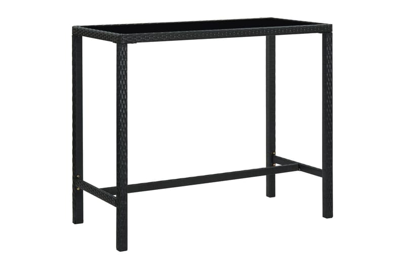 Hagebarbord svart 130x60x110 cm polyrotting og glass - Svart - Hagemøbler - Hagebord - Barbord