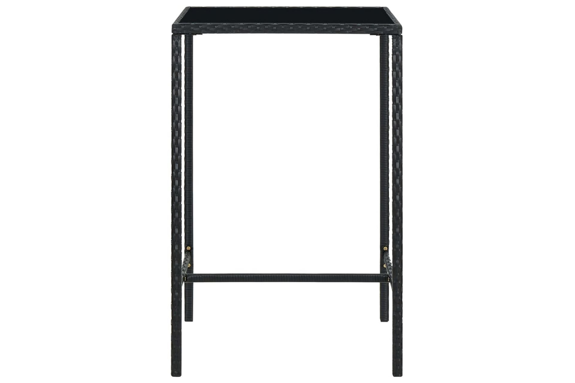 Hagebarbord svart 70x70x110 cm polyrotting og glass - Svart - Hagemøbler - Hagebord - Barbord