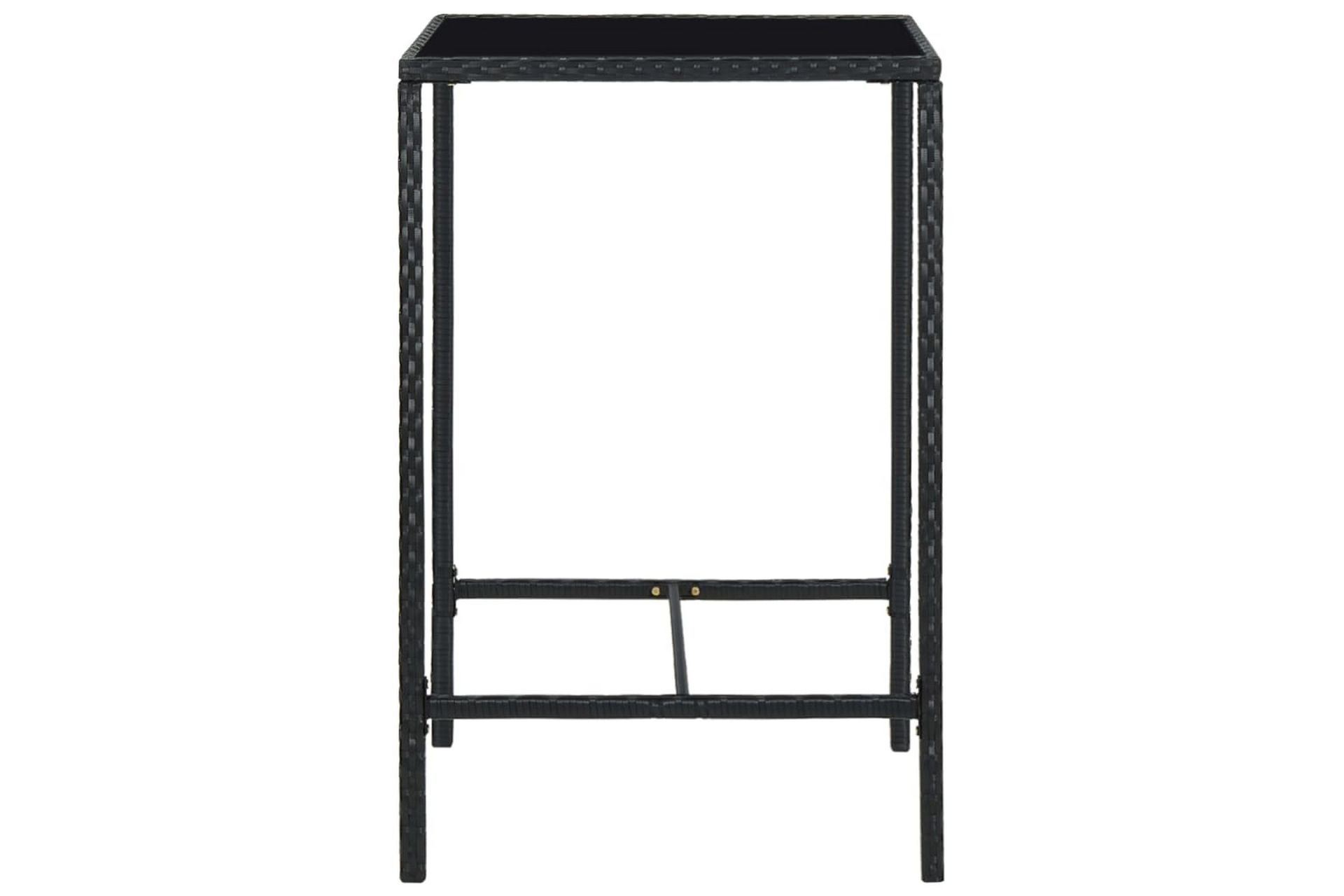 Hagebarbord svart 70x70x110 cm polyrotting og glass - Svart - Hagemøbler - Hagebord - Barbord