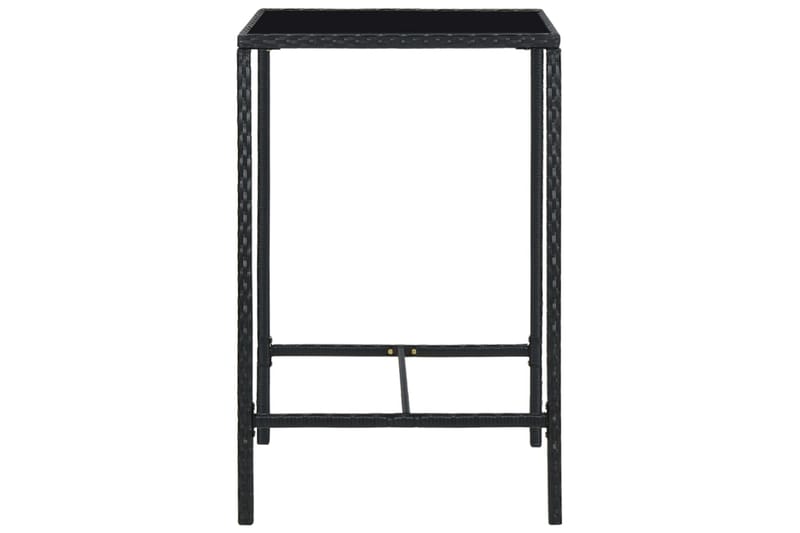 Hagebarbord svart 70x70x110 cm polyrotting og glass - Svart - Hagemøbler - Hagebord - Barbord
