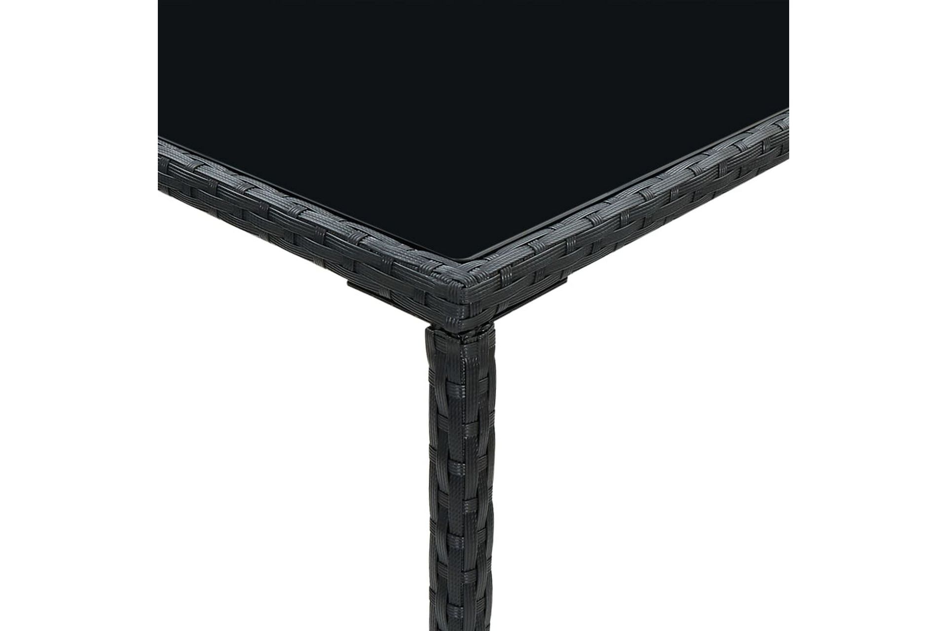 Hagebarbord svart 70x70x110 cm polyrotting og glass - Svart - Hagemøbler - Hagebord - Barbord