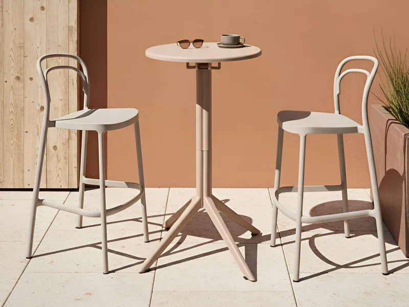 Barbord utendørs Legrena 60 cm - beige - Hagemøbler - Hagebord - Barbord