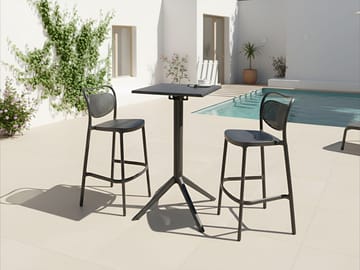 Barbord utendørs Lemnos 60 cm - svart - Hagemøbler - Hagebord - Barbord