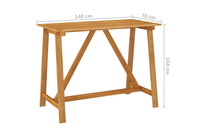 Utendørs barbord 140x70x104 cm heltre akasie - Brun - Hagemøbler - Hagebord - Barbord